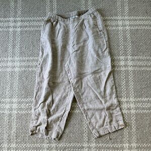 Flax linen tan capri pants
